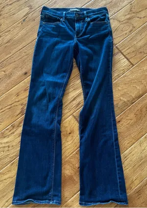 Express Boot Jeans Women’s 2R Dark Wash Denim Stretch Western Cowgirl Dress thumbnail 1