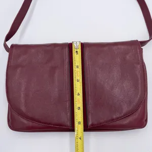 Vintage 60s 70s Stanley Blacker Designer Shoulder Bag Purse Burgundy Red Leather thumbnail 12