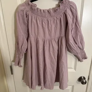 Sabo Light Pink Stella Off The Shoulder Cotton Mini Dress Size Small Beach Boho thumbnail 4