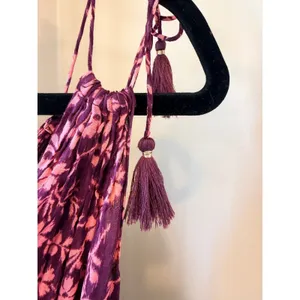 Ulla Johnson Noelle Floral Silk Blend Mini Dress Burgundy Ruffle Tassel 4 thumbnail 14