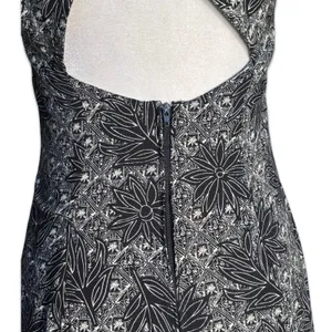 Vintage All That Jazz Black White Floral Cross Back‎ Maxi Dress Boho Minimalist thumbnail 6