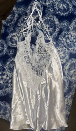 Dreamgirl White Silk Lingerie Nightie thumbnail 1