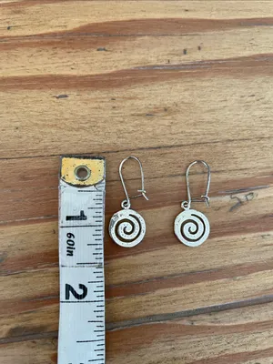 Greek Spiral 925 Sterling Silver Earrings Round Curly thumbnail 4