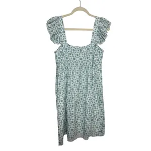 Tuckernuck Ro’s Garden Elizabeth Green & White Floral Dress Cotton Mini Sz S thumbnail 7