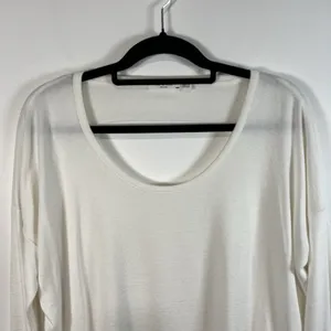 Rag‎ & Bone Open Back Long Sleeve White Top Size Medium Lightweight Designer thumbnail 2