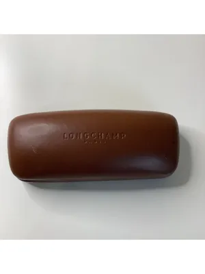 Longchamp Paris Brown Hard Shell Clamshell Sunglasses Eyeglasses Case, Used thumbnail 3