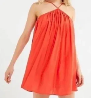 Urban Outfitters Frock Around Y-Neck Romper Orange thumbnail 1