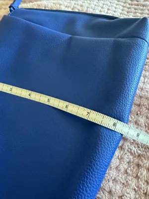 Blue Leather Zip Pouch Clutch thumbnail 5