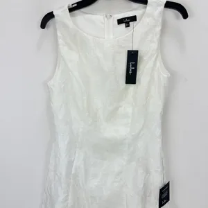 Lulus Exquisite Moments White Floral Jacquard Sleeveless Mini Dress Small NWT thumbnail 6