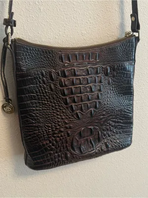 Brahmin Katie Crossbody Bag in Chocolate Melbourne Croc-Embossed Leather thumbnail 4