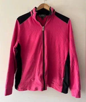 Lauren Ralph Lauren Pink and Black Active Full‎ Zip Packable Hood Jacket thumbnail 1
