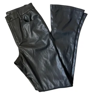 AFRM x REVOLVE Vegan Leather Mini-Flare High-Rise Noir Graysen Pant Size 29 Tall thumbnail 9