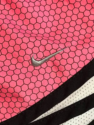Womens small Nike Dri Fit 3" running shorts-pink/red honeycomb w/liner thumbnail 4