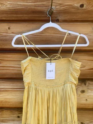 o.p.t. Few Moda Yellow XS East Tiered Midi Dress thumbnail 8