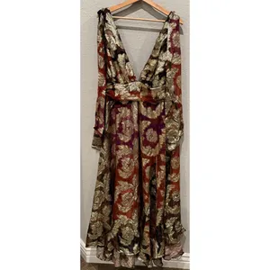 NWT Farm Rio Sleeveless V-Neck Jacquard Lurex A-Line Maxi Dress Size XL thumbnail 15