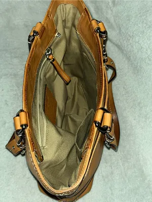 Coach Hamilton (or Hampton-style) cognac/tan leather tote bag with silver-tone thumbnail 10