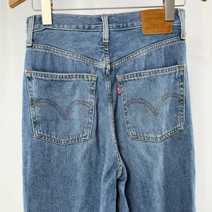 Levi's High Loose‎ Denim Distressed Wide Leg Jeans in Medium Wash Size 25 thumbnail 8