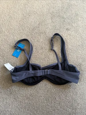 Cupshe Serene Land Charcoal Grey Underwire Bikini Swim Top Size S thumbnail 4