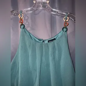 Teal Sleeveless Maxi Dress Blue Size XL thumbnail 2
