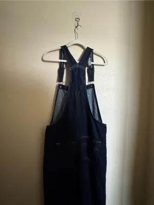 Levi’s Baggy Highwater Denim Overalls Sz L Dark Wash Workwear Womens thumbnail 9