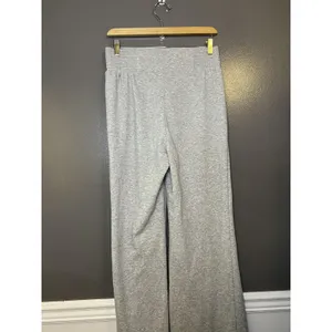 HG Pants Womens Medium Gray Knit Wide Leg Lounge Sweatpants Elastic Waist Casual thumbnail 4