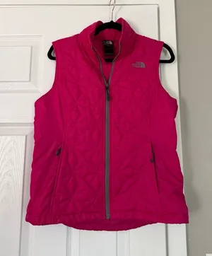 The North Face Fuscia Pink Puffer Vest thumbnail 1