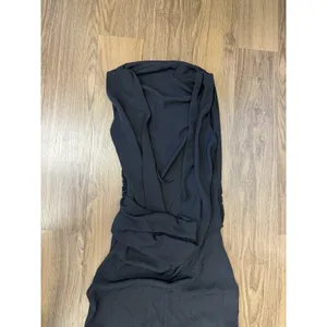 Zara Black Midi Dress Cowl Low Back 90s Minimalist‎ Capsule Hollywood Formal thumbnail 5