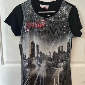 Coca Cola Black and Silver Sequin Short Sleeve Tee thumbnail 1