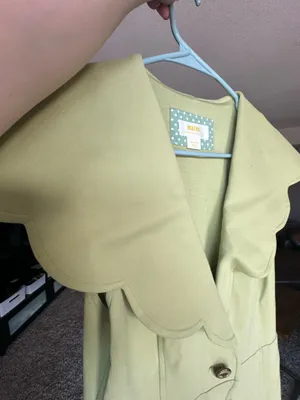 Anthropologie Maeve Scalloped Green Button Down Dress thumbnail 5