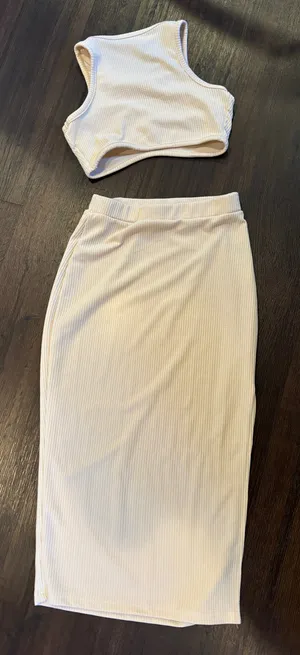 Two Piece Skirt Set Tan Size XS thumbnail 1