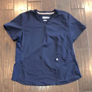 Fabletics navy blue  nurses scrub top size large thumbnail 1