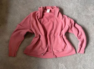 Pink Hanes zip-up hoodie thumbnail 1