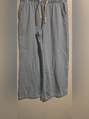 stradivarius Light Blue Wide-Leg Drawstring Jeans thumbnail 3