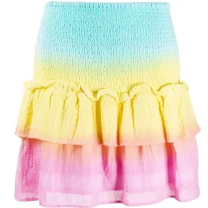 Cecilie Copenhagen Nola Tie Dye Smocked Tiered Cotton Summer Festival Mini Skirt thumbnail 1