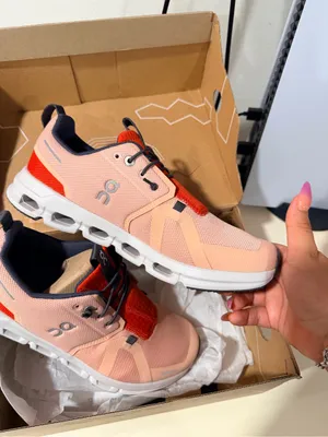 On Pink and Red Lightweight Athletic Sneakers thumbnail 6