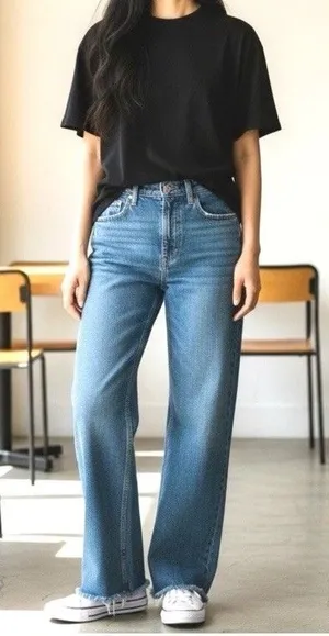 Abercrombie & Fitch The 90s Relaxed High Rise Distressed Straight Denim 28 thumbnail 1