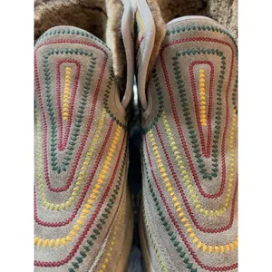 Bernardo Drea Embroidered Suede Sheepskin Lined Ankle Boots Women's 7M thumbnail 5