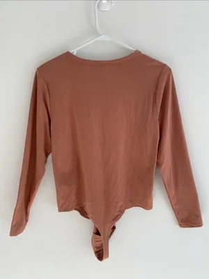 Abercrombie & Fitch L/S Henley Soft AF Bodysuit Terracotta Size XL thumbnail 3