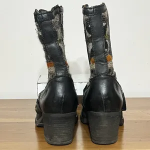 Born Panarea Southwestern Wool Black Leather‎ Zip-Up Chunky Heel Boots Womens 9 thumbnail 6