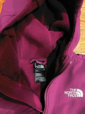The North Face 90s Retro Denali purple fleece Hoodie jacket XL teenage!Women s/M thumbnail 2