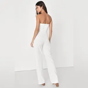 NEW Lulus Surely Stunning Ivory Strapless Bustier Jumpsuit Sz Medium thumbnail 10