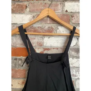 SHEIN Black Tie-Strap Short Overalls Romper Size S thumbnail 2