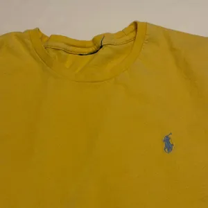 Polo Ralph Lauren T-Shirt Women Large Yellow Blue Pony Crew Neck Short Sleeve thumbnail 2