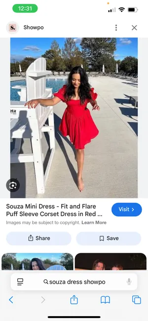 Souza Mini Showpo Dress Fit & Flare Puff Sleeve Corset thumbnail 3