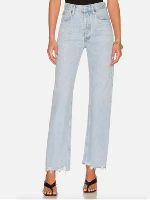 AGOLDE 90s Pinch Light Wash Buttonfly Organic Cotton Straight Leg Jeans 26 $230 thumbnail 2