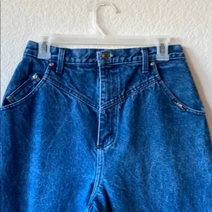 Vintage Ozark high waisted mom straight leg jean balloon leg sz 11/12 80s cabin thumbnail 2