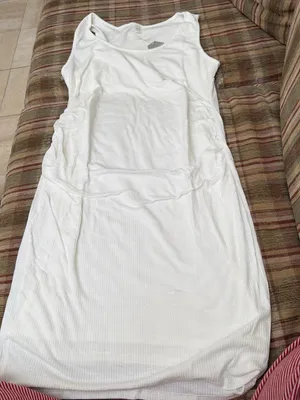 Pinkblush White Ribbed Sleeveless Midi Dress thumbnail 1