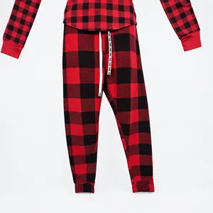 PINK Victoria's Secret Sleep Set Waffle Knit Women M Red Black Buffalo Plaid thumbnail 6