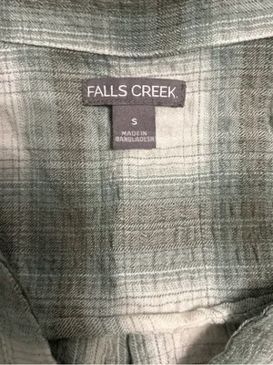 Falls Creek Sage Green and White Plaid Button-Down Shirt thumbnail 2