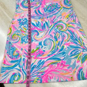 Lilly Pulitzer Pink Blue Floral Shift Dress Short Sleeve Knit Boat Neck Size M thumbnail 6